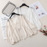 Coachella Music Festival Outfits Vintage Hollow Crocheted Cardigan Short Coat Top