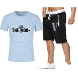 Vlone T Shirts & Shorts 2 Piece Set Rose Large V Printed Men'S And Women'S Loose Short-Sleeved T-Shirt