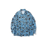 Man Fall Outfits Letter Long Sleeve Shirt Men and Women High Street Loose All-Match Casual Flower Shirt
