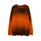 Man Fall Outfits Hip Hop High Street Tie-Dyed Long-Sleeved T-shirt Men's and Women's Oversize Pullover Thin Sweater