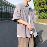 Men Shirts Short Sleeve Shirt Baggy Coat