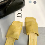 Women Open Toe Sandals Flats Summer Candy Color Flat Heel Fashion Slippers