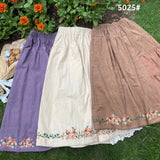 MIDI Mauve Skirt Autumn and Winter Corduroy Skirt Embroidered Dress Women's Skirt