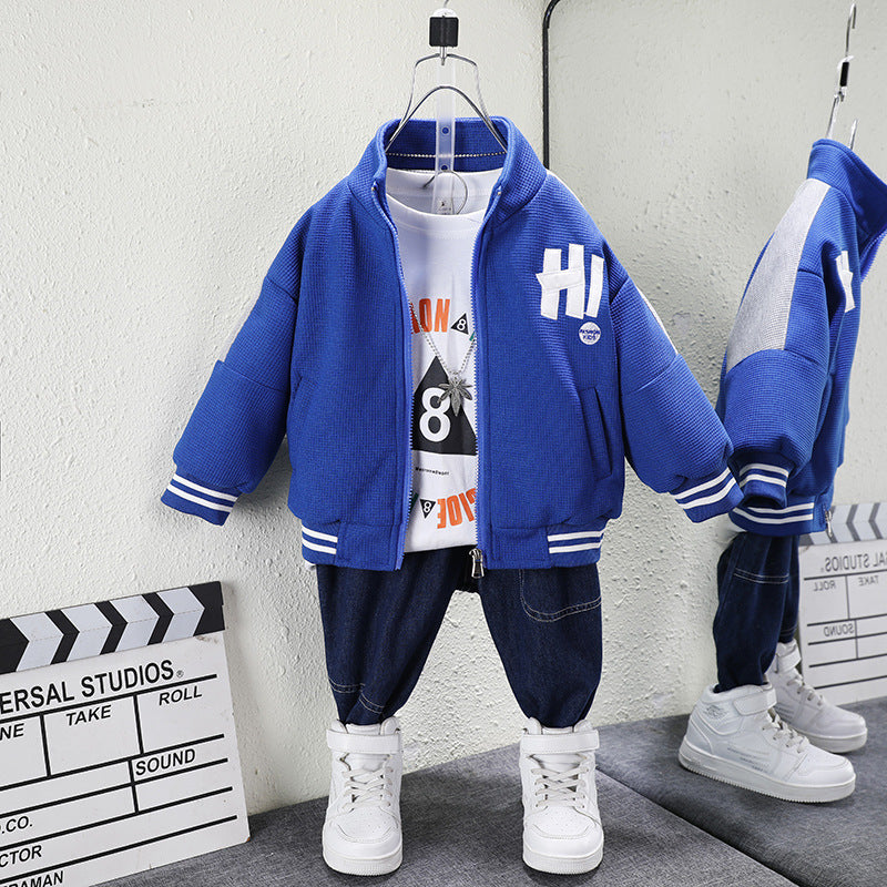 Toddler Boys Jackets Boys Autumn Clothing Baseball Uniform Jacket