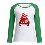 Valentine's Day T Shirts Couples Pullover round Neck Women's Long-Sleeved T-shirt