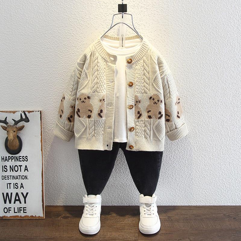 Toddler Boys Sweater Boys' Autumn Cardigan Children Bear Sweater