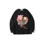 Man Fall Outfits Long-Sleeved T-shirt Men and Women Loose Autumn and Winter Hip Hop Casual