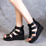 Platform Heels for Women Peep Toe Sandals Women Summer Casual Hollow High Heel Platform Shoes