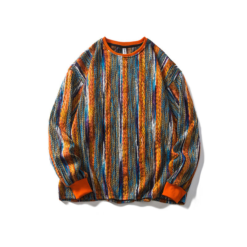 Crew Neck Sweatshirts for Men Men's Autumn round Neck Sweater Men's Retro Loose