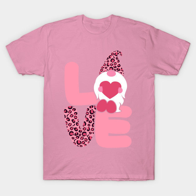 Valentine's Day T Shirts Couples Leopard Print Dwarf Printed round Neck T-shirt
