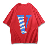 Vlone T Shirts Summer Men'S Printed Casual Short Sleeve