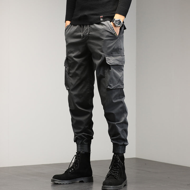 Cuffed Cargo Pants Men's Overalls Trendy Outdoor Men's Pants Width