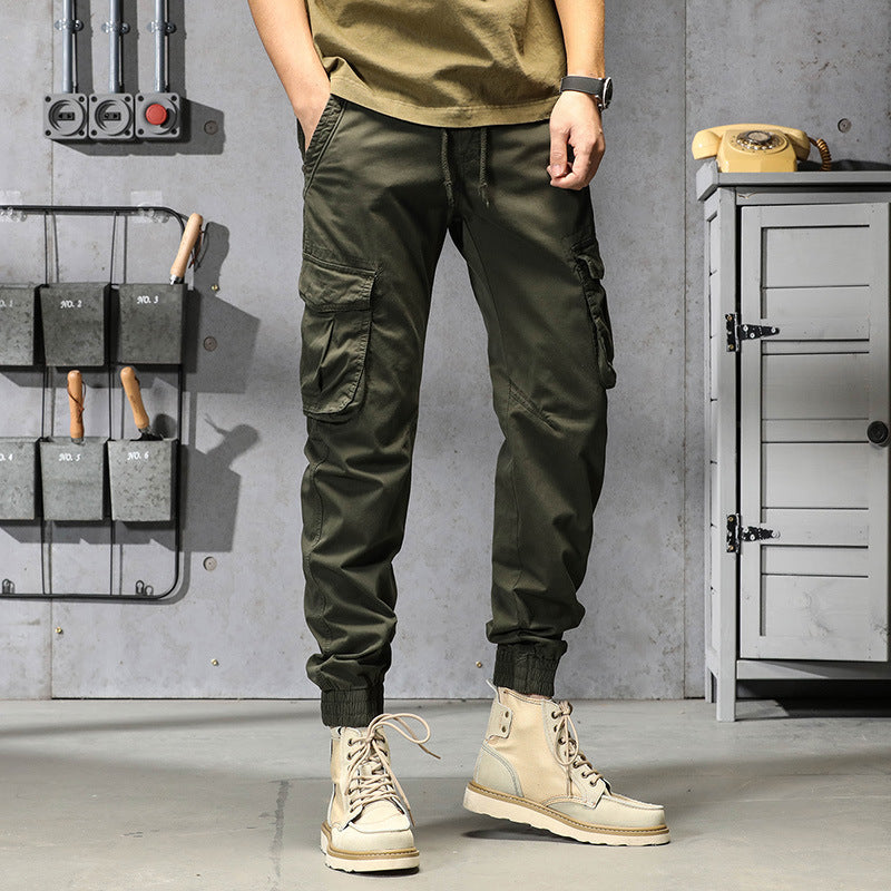 Cuffed Cargo Pants Fall Loose Sports and Leisure