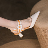 Nude Low Block Heel Color Matching