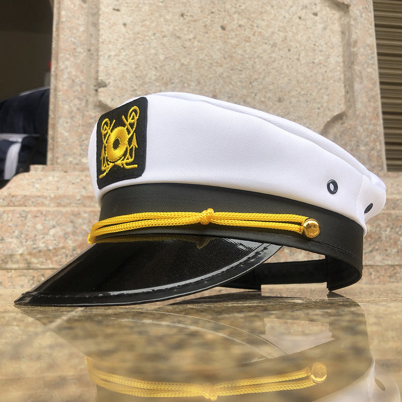 Captains Hat White Embroidery Navy Hat a Sailor's Cap