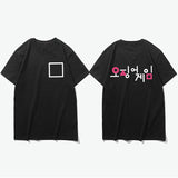 Squid Game Costume Short Sleeve Loose Crew Neck T-shirt Top