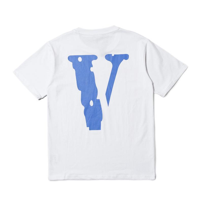 Vlone Summer Letter Printed Cotton Round Neck Male And Female Couple Short Sleeve Tshirt