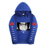 Anime Hoddies Sasuke Uchiha Blood Wheel Eye Print Sweater Top
