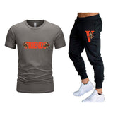 Vlone T Shirts & Pants 2 Piece Set Sports Short Sleeve Men'S Summer T-Shirt Casual