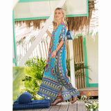 Gypsy Style Dresses plus Size Printed Casual Fashion Robe Beach Dress