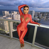 Women's Spring Clothing Solid Color Sexy Cutout Hip Lifting Sport Jumpsuit