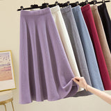 MIDI Mauve Skirt Women's Wear Match Sweater Skirt