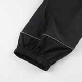 Julia Fox Low Rise Jeans Side Split Contrast Color Stripe Design Casual Sports Pants Low Waist All-Match Hip Hop Woven Trouser