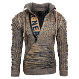 Baja Hoodie Fashion Long Sleeve Lapel Knitwear Loose