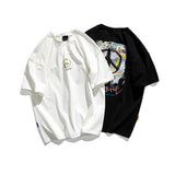Men T Shitrs Back Letter Printed Round Neck