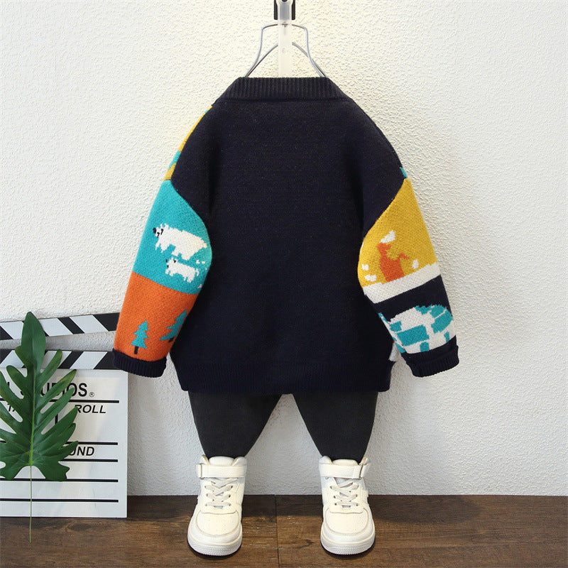 Toddler Boys Jackets Boys Autumn Clothing Sweater Cardigan Autumn