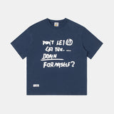 Men T Shitrs Handwriting Letter Graffiti Round Neck