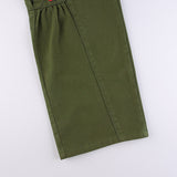 Julia Fox Low Rise Jeans Women's Side Vintage Printed Loose Casual Straight-Leg Low Waist Cargo Pants