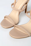 Nude Strappy Heels Summer Super High Heels