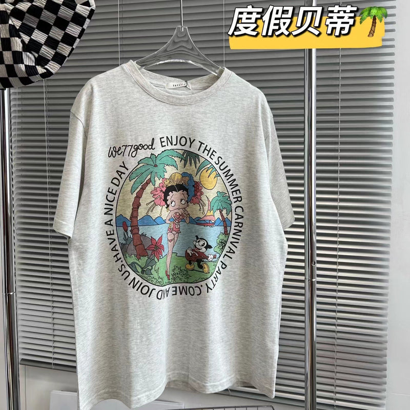 Tom And Jerry T Shirt Cartoon Print Loose