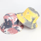 Bucket Hat Fishing Cap Cotton Print Fisherman Hat Leisure Basin Hat Men and Women Black Hat