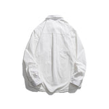 Man Fall Outfis Autumn Solid Color Casual Pocket Decorative Shirt Boys College Style Loose Top