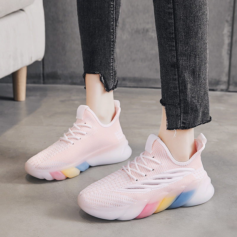designer Sneaker Shoes Red Fashion Trendy Women's Shoes Four Seasons Mesh Breathable Casual Shoes