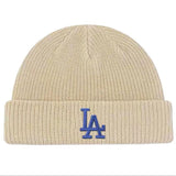 Yankee and Dogers Winter Hat Woolen Cap Women's Autumn and Winter Warm Hat Yellow Knitted Hat
