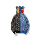 Bape Bearbrick Hoodie Black And Blue Multicolor Hoodie Hoodie