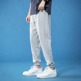 Grey Sweatpants Summer Loose Tappered Sports Pants Men's Casual Trousers