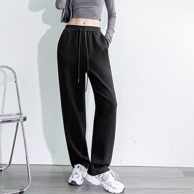 Grey Sweatpants Gray Spring, Summer, Autumn Sports Pants Female Loose Straight Pants Women's Clothing