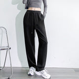 Grey Sweatpants Gray Spring, Summer, Autumn Sports Pants Female Loose Straight Pants Women's Clothing