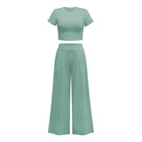 Coachella Music Festival Outfits Fashion Solid Color Women 'S Short Short Sleeve T-shirt Suit