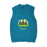 Men Sweater Vest Men's Loose V-neck Sweater Vest Coat