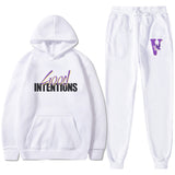 Vlone Hoodie & Pants 2 Piece Set Casual Loose Hoodie