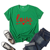 Valentine's Day T Shirts Couples Love Printed Short Sleeve round Neck T-shirt Men and Women Loose