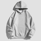 Men Hoodie Heavy Thickening Solid Color Hooded Sweater Loose Casual