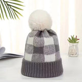 Red Beanie Hat Cotton Wool Hat Wool Fashion Plaid