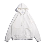 Man Fall Outfis Autumn Leisure Loose Tup Cardigan Multi-Pocket Hooded Street Sweater