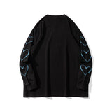 Man Fall Outfits Street Fun Cartoon Printed Long-Sleeved T-shirt Men's and Women's Casual round Neck Sweater